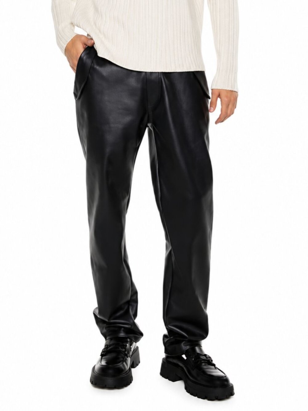 Forever 21 Men's Black Coated Corduroy Slim Fit Pants SZ 29